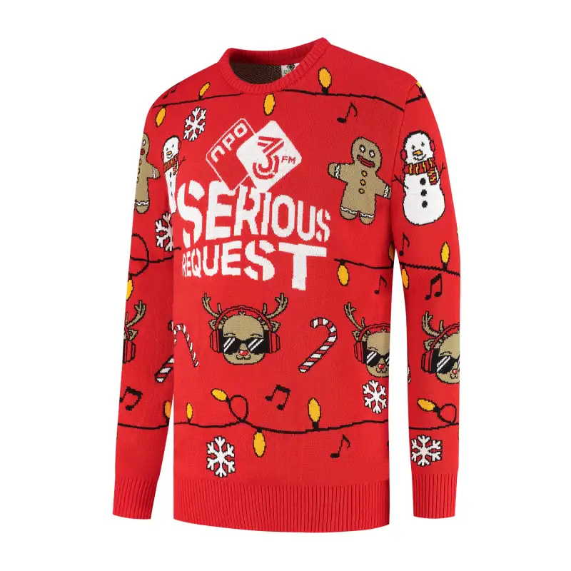 3FM Serious Request custom kersttrui kerstsweater zijkant