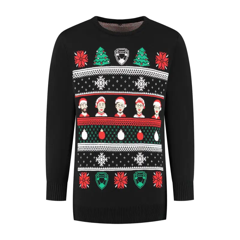 Bankzitters custom kersttrui kerstsweater voorkant
