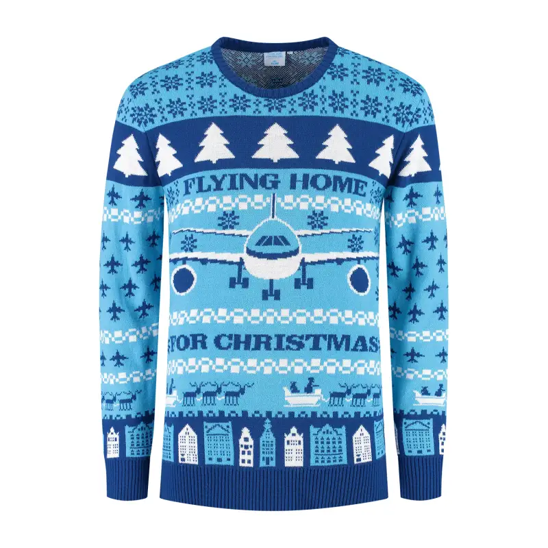 KLM custom kersttrui kerstsweater voorkant