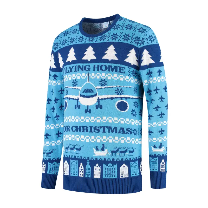 KLM custom kersttrui kerstsweater zijkant